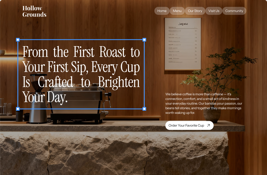 A company landing page built by Juno